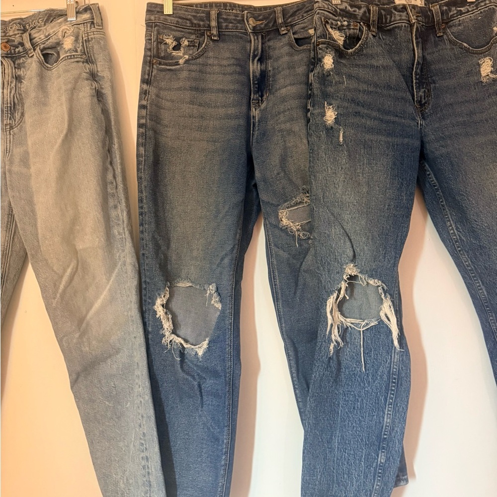 SET! American Eagle & Abercrombie Fitch Jeans Pants Women's Relaxed Size 8 - Picture 6 of 12